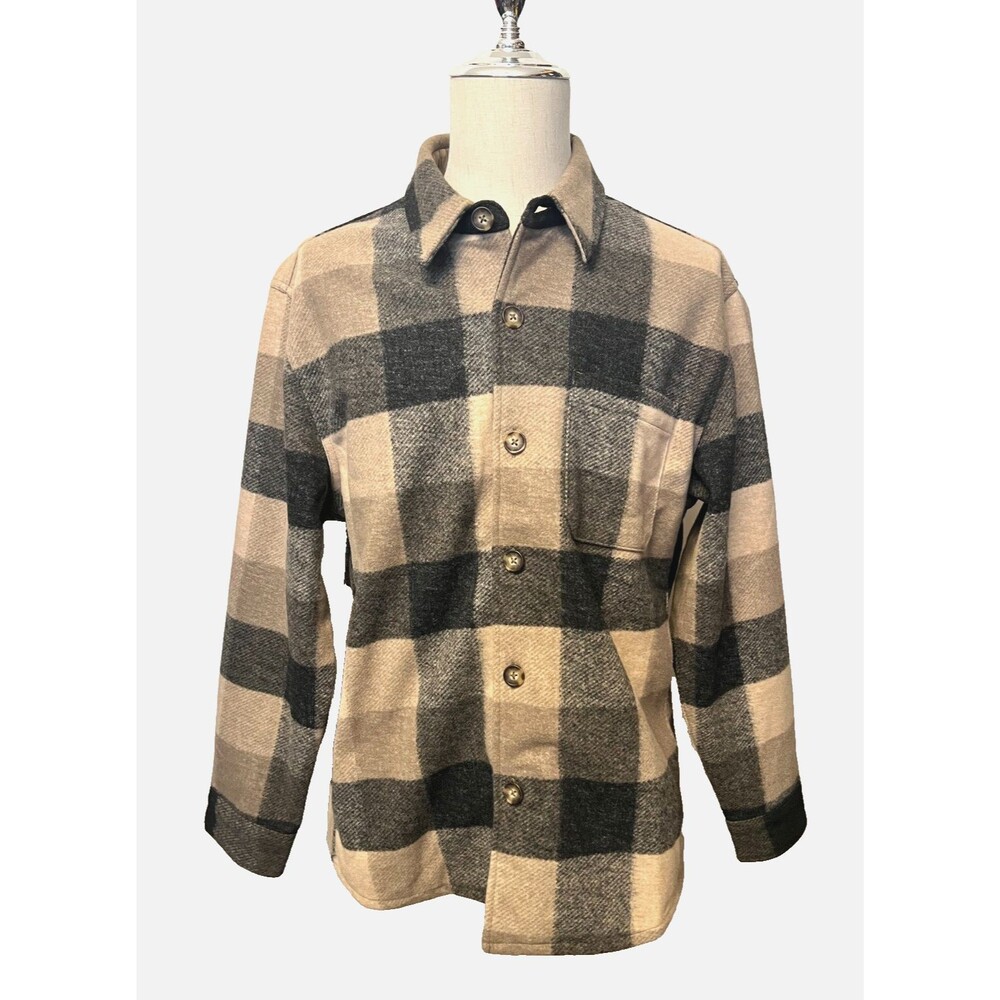 Banana Republic Men’s L Plaid Trucker Button Up Shacket Jacket Lined Button Up